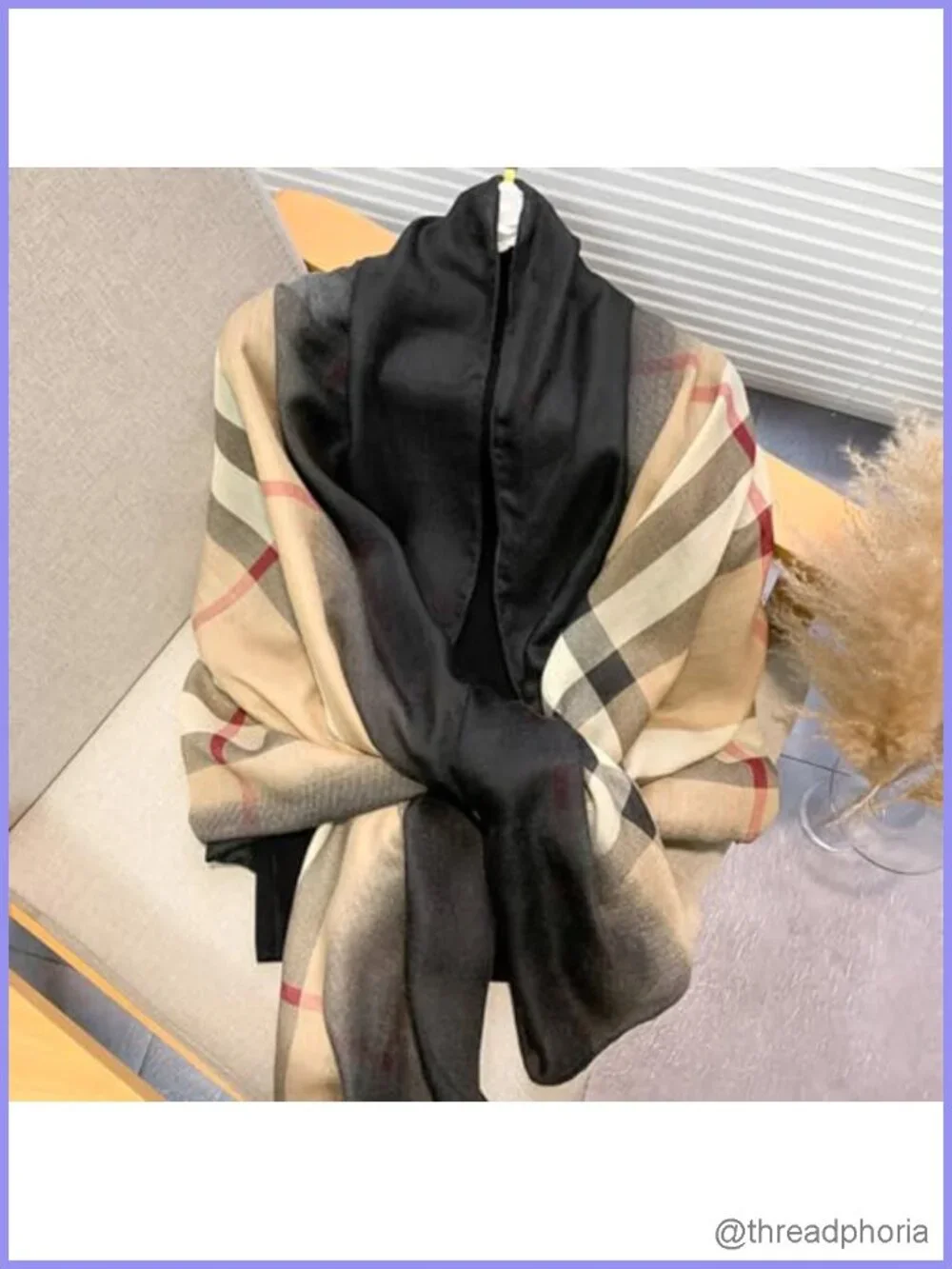 Lightweight Polyester Fashion Scarf Wrap Shawl Plaid Scarf